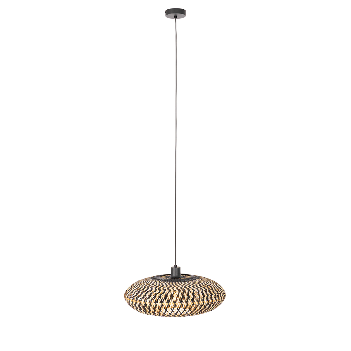 Lampada a sospensione orientale in bambù nero 50 cm - Ostrava