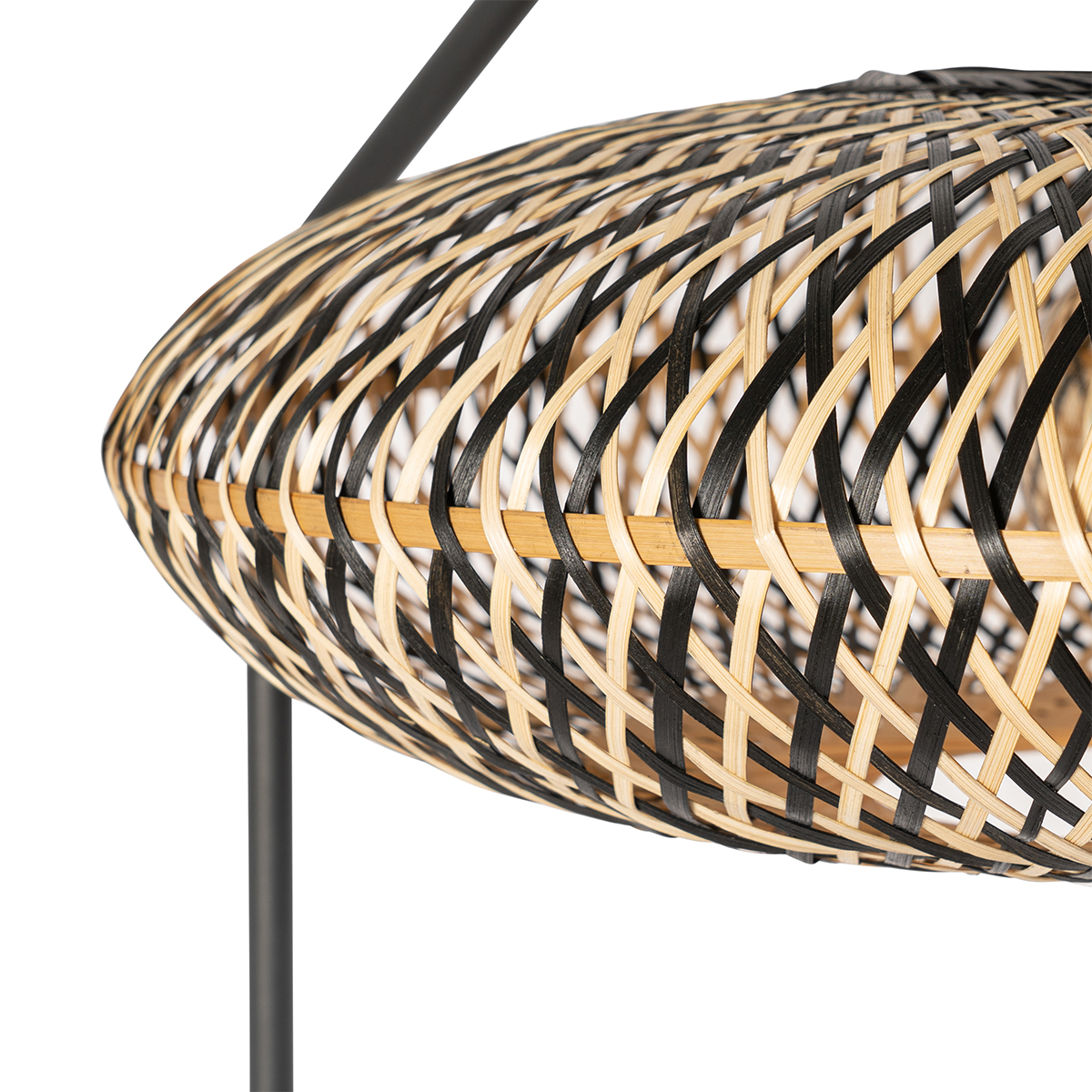 Oriental Floor Lamp Black Bamboo - Ostrava
