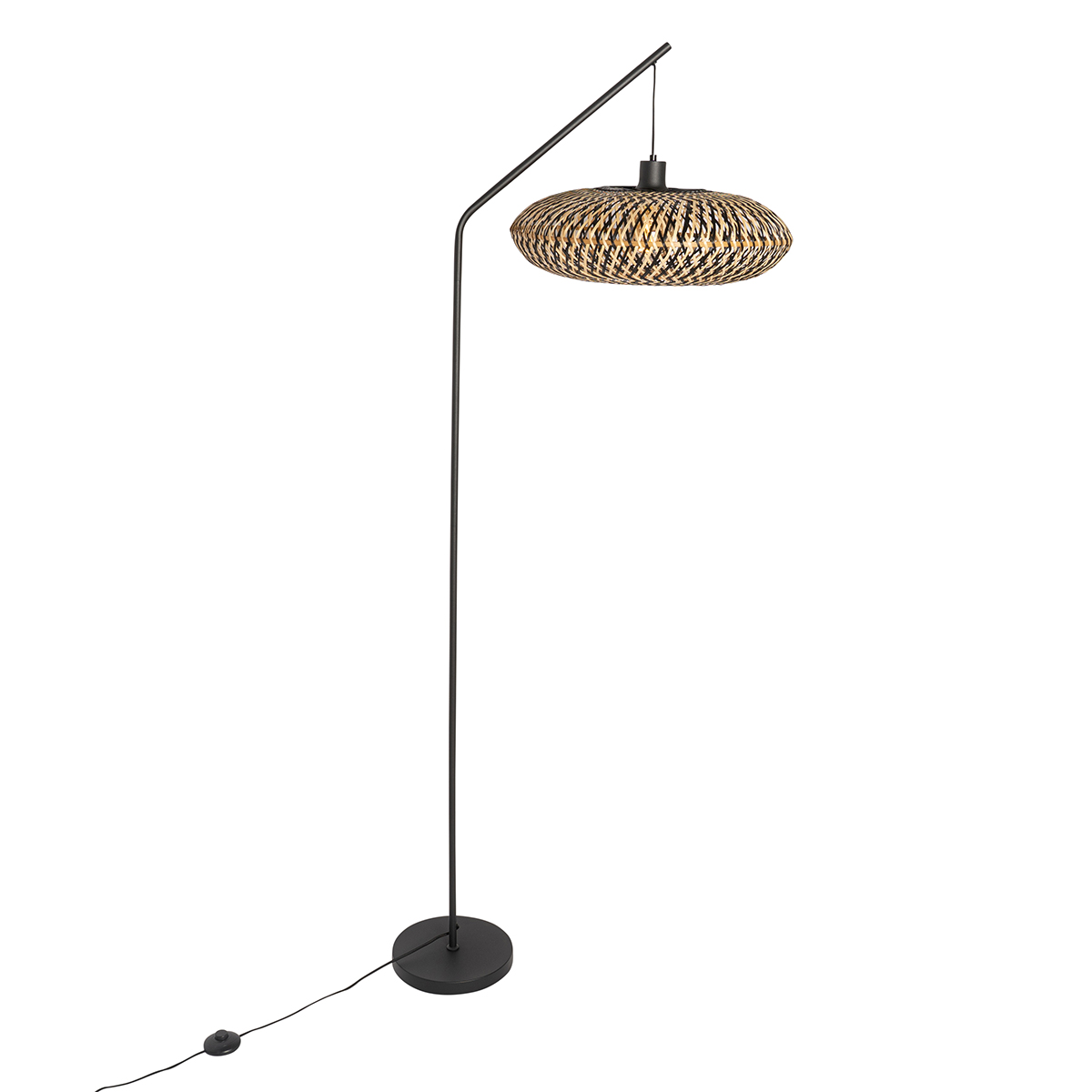 Oriental Floor Lamp Black Bamboo - Ostrava