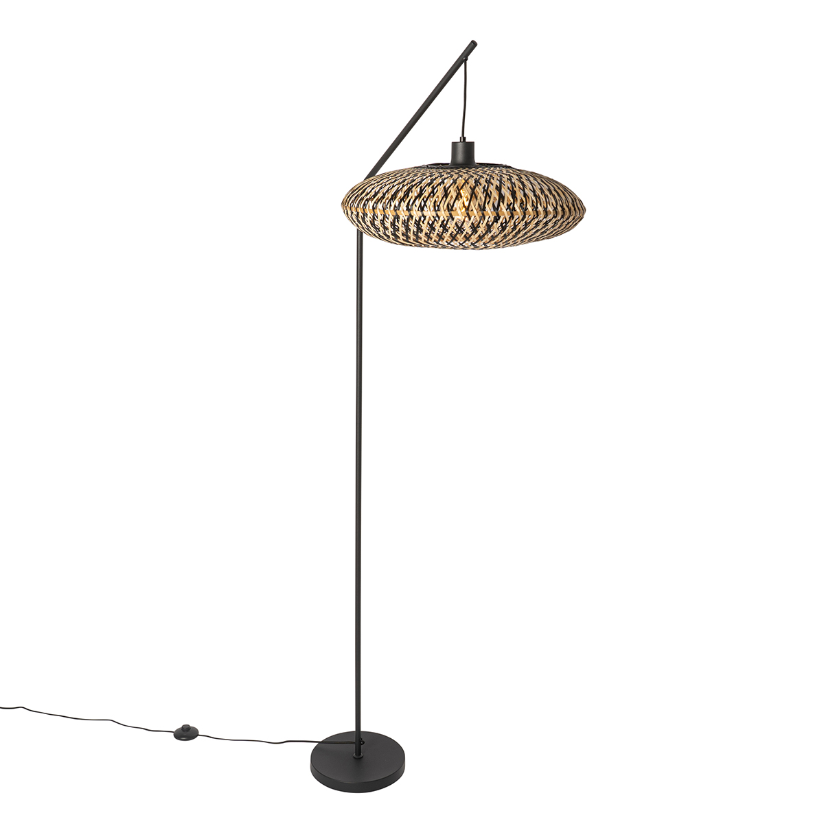 Oriental Floor Lamp Black Bamboo - Ostrava