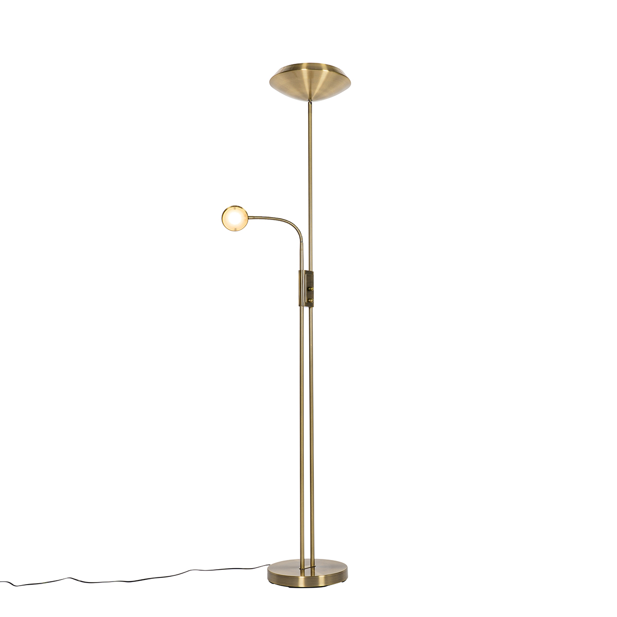 lampadaire en bronze avec led et variateur avec lampe de lecture - fès