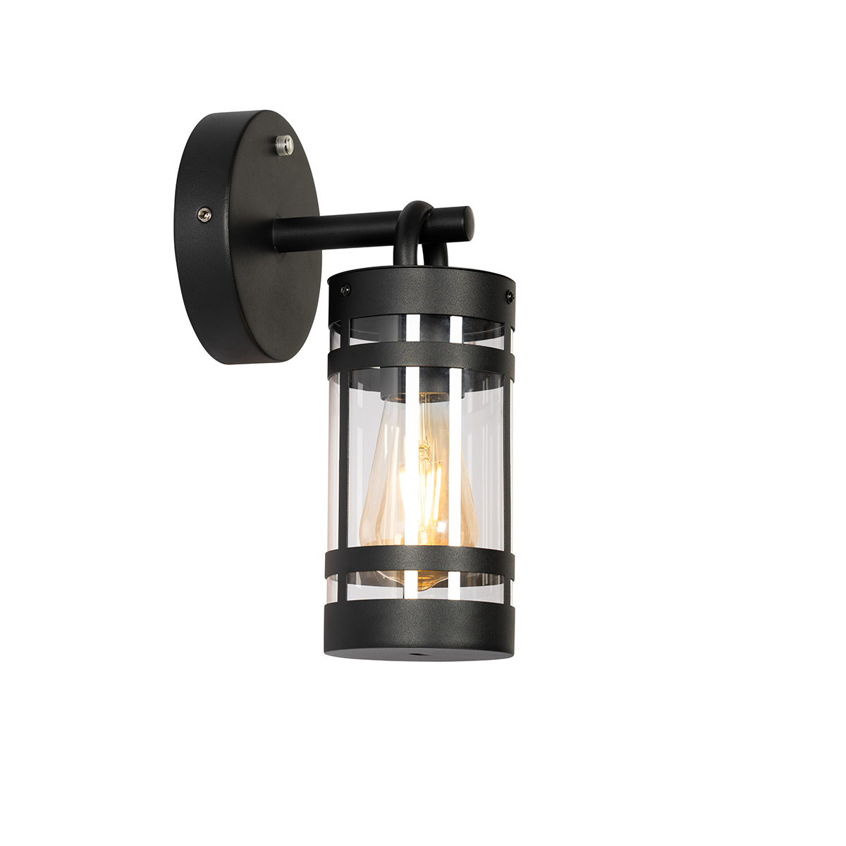 applique d'extérieur noire ip44 capteur lumière-obscurité - ruben