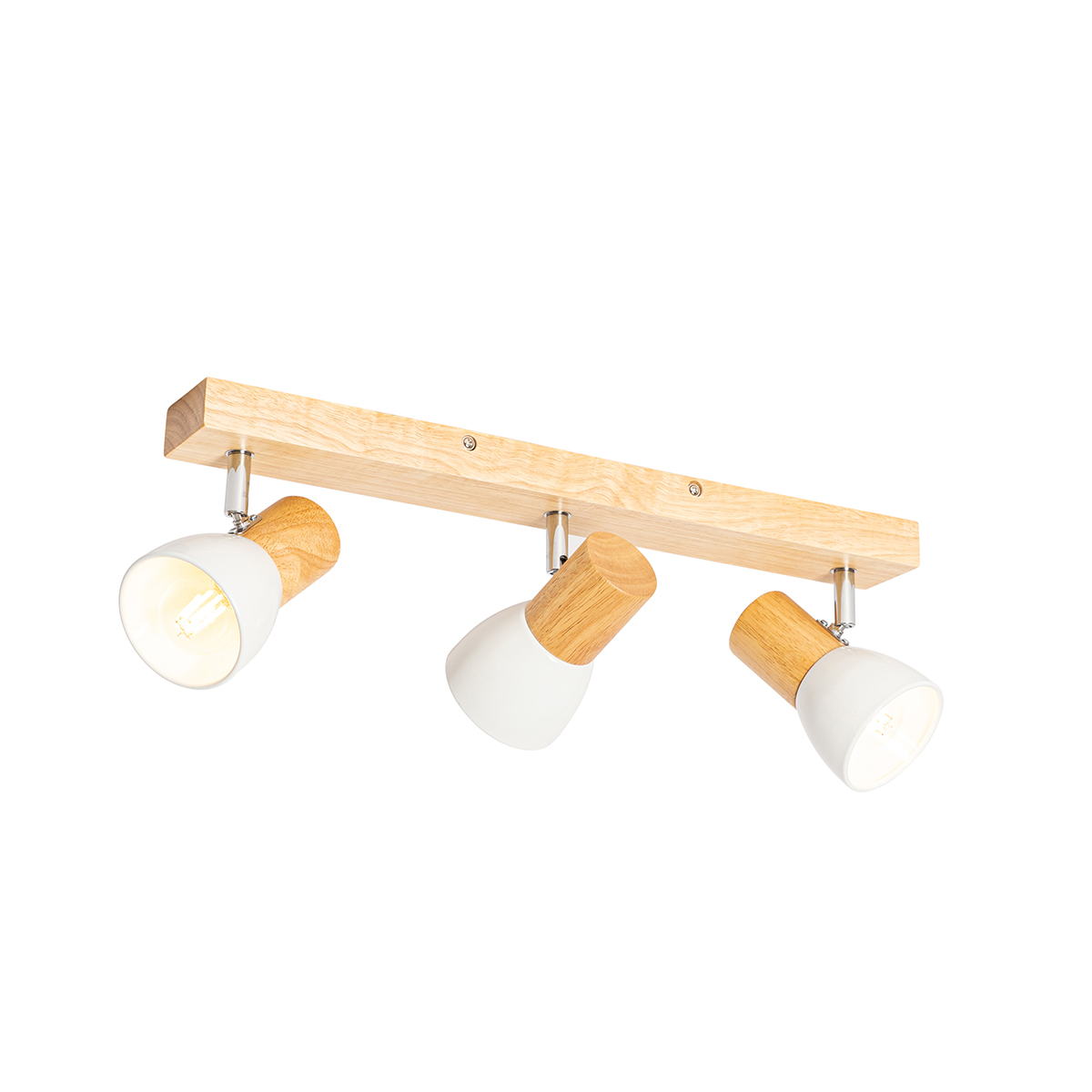 Stropné bodové drevo s bielym 3-svetlom nastaviteľné - Thorin