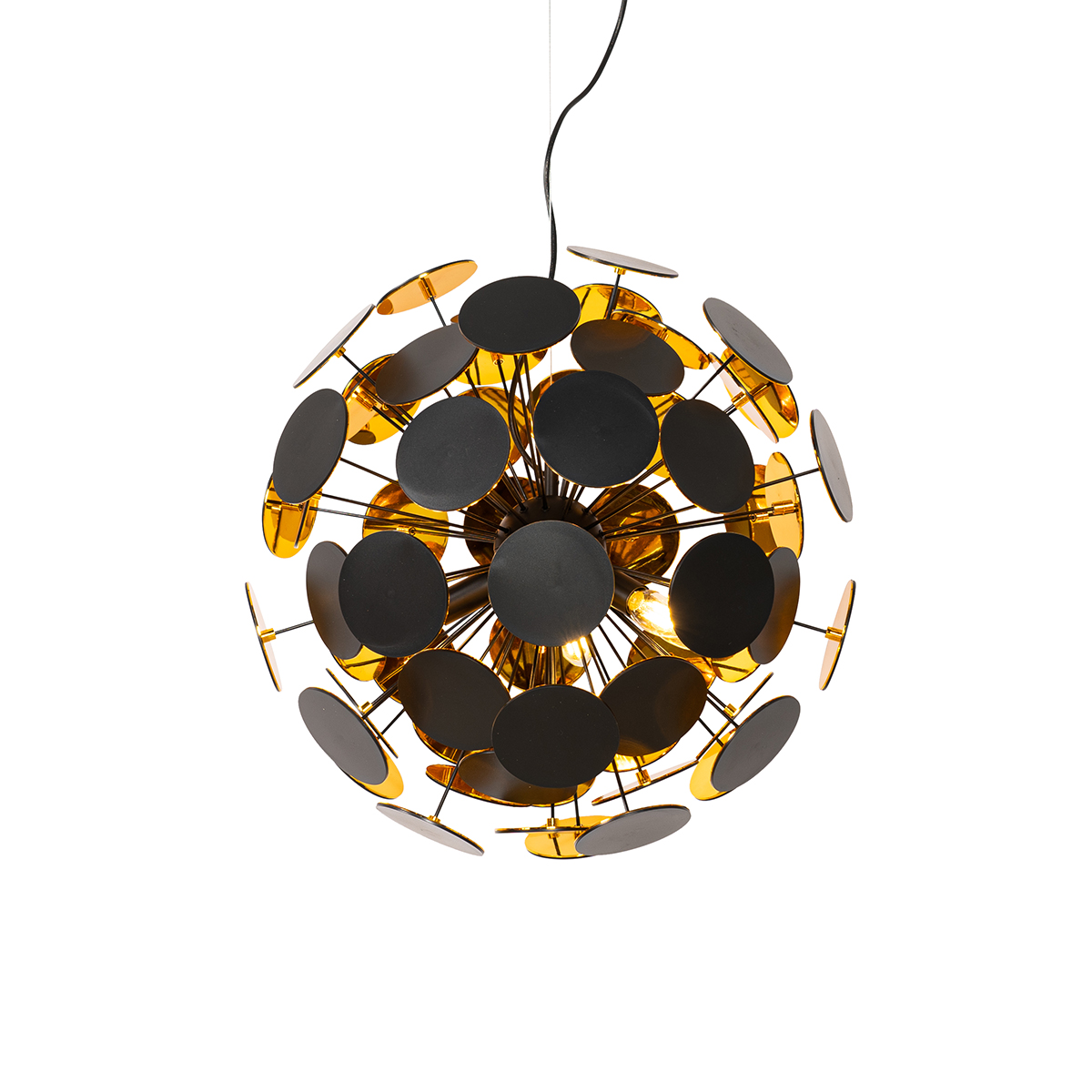 Design hanging lamp black and gold - Cerchio