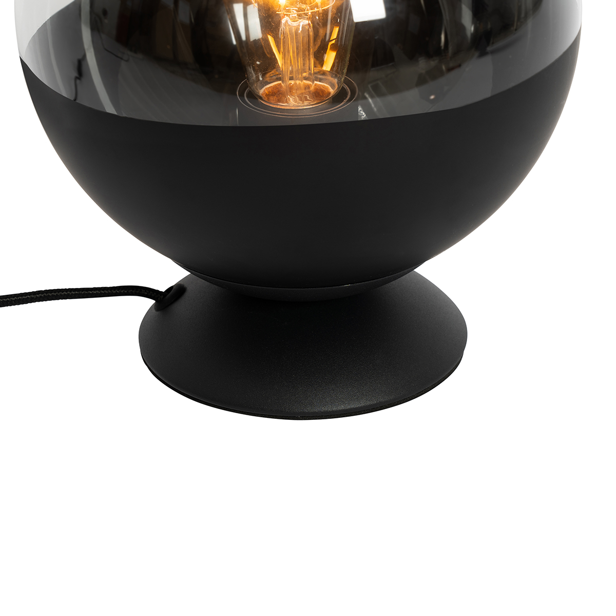 lampe de table rétro noire avec verre clair - eclipse