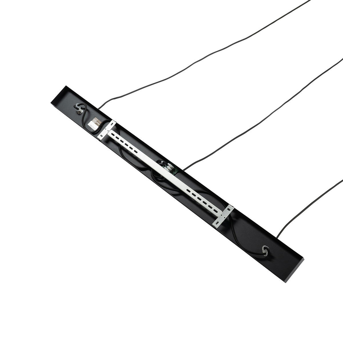 Suspension rétro noire avec verre transparent oblong 3 lumières - Eclipse