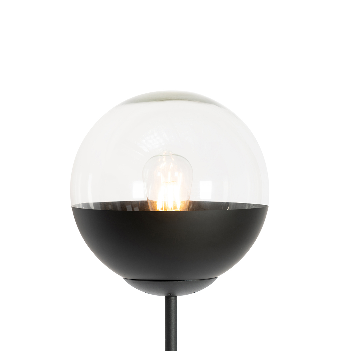 lampadaire rétro noir avec verre clair - eclipse