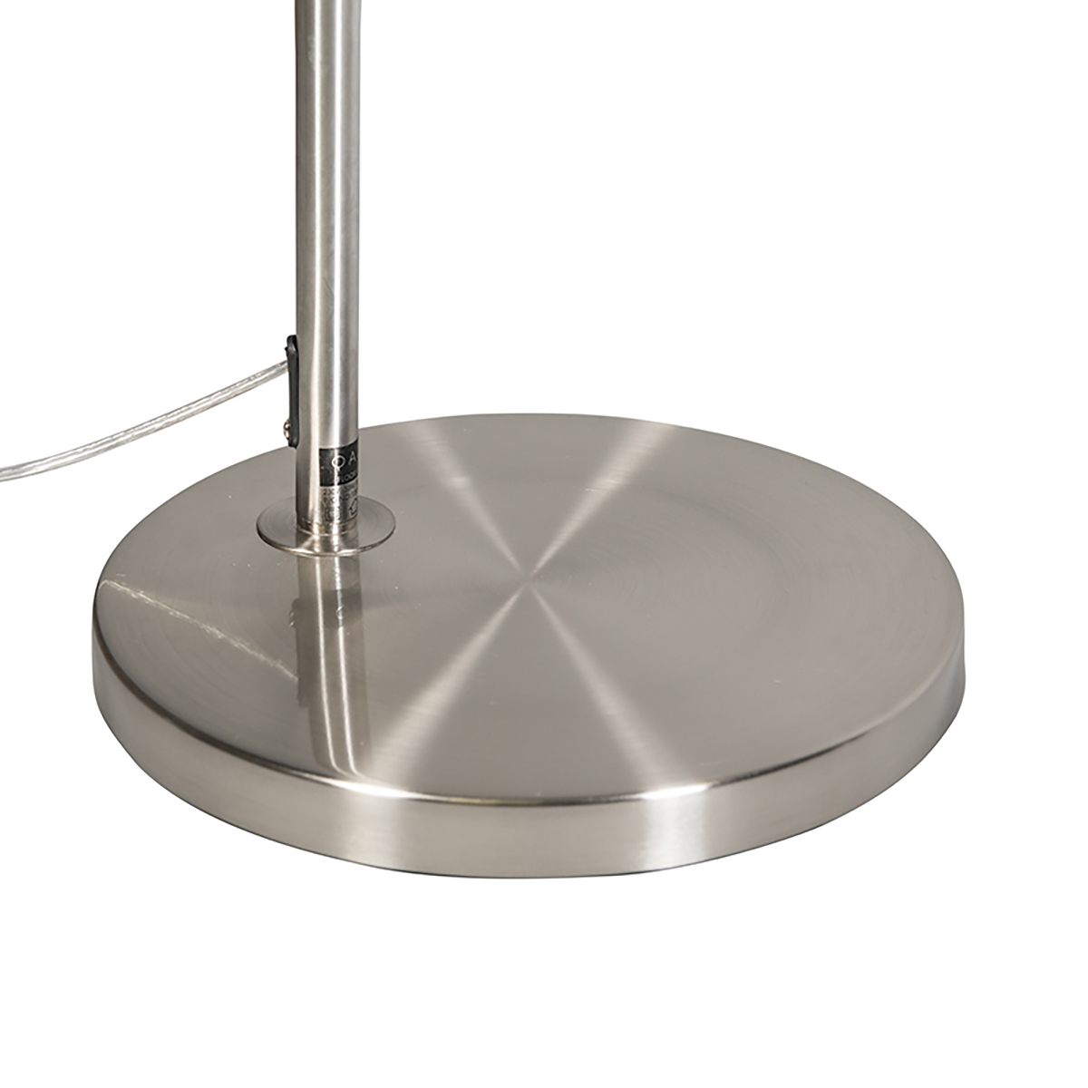Smarte Bogenlampe Stahl mit weißem Stoffschirm inkl. Wifi A60 - Arc Basic