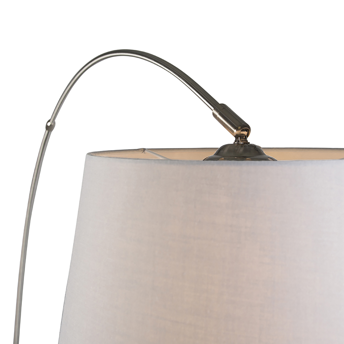 Smarte Bogenlampe Stahl mit weißem Stoffschirm inkl. Wifi A60 - Arc Basic
