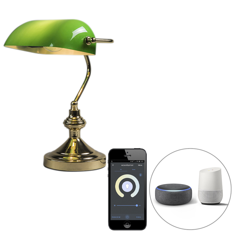smart-tafellamp-messing-met-groen-glas-incl-wifi-p45-banker-8718881145070