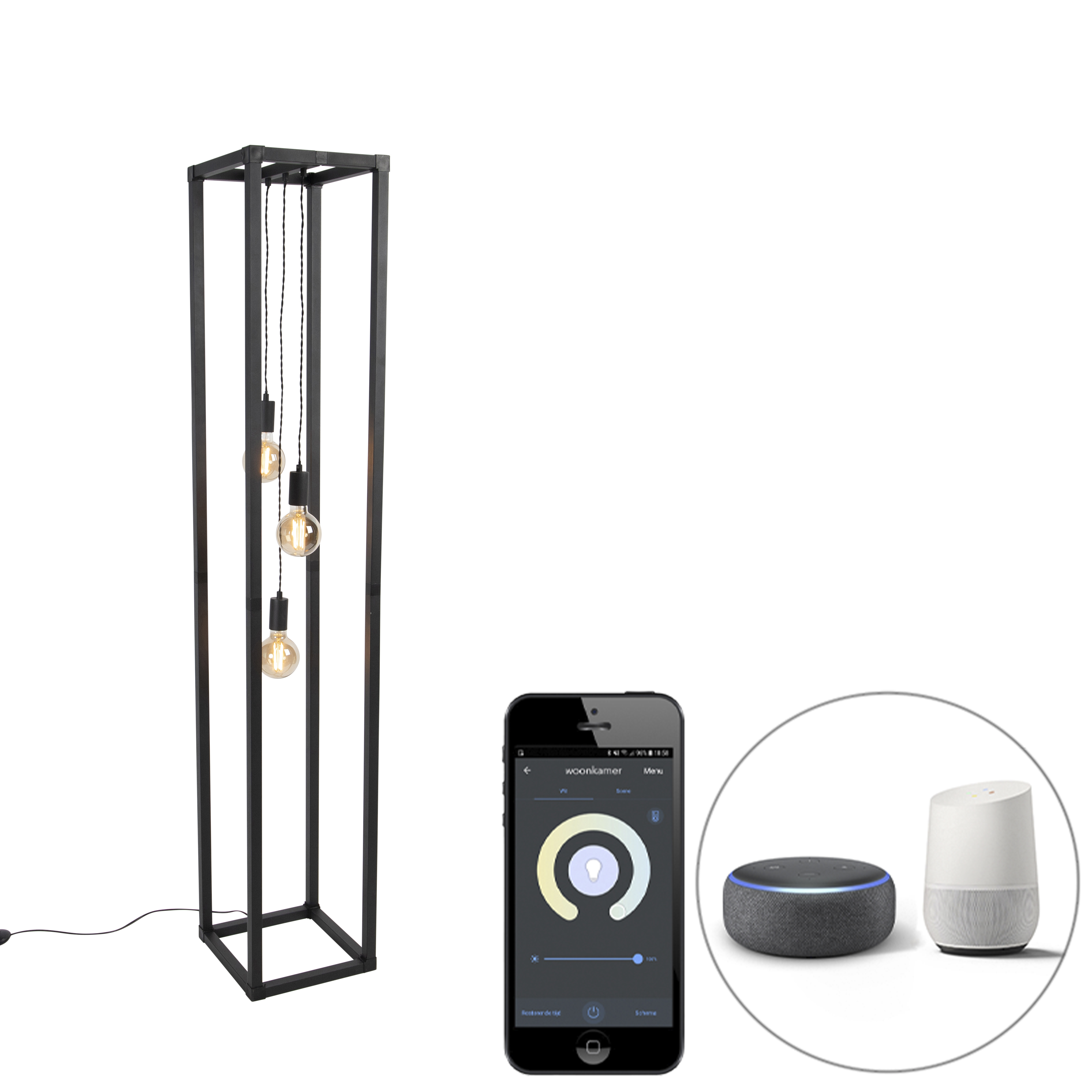 smart-vloerlamp-zwart-3-lichts-incl-wifi-g95-big-cage-8718881145100