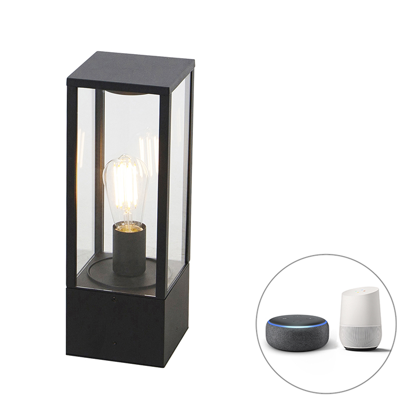 Inteligentné stojace vonkajšie svietidlo čierne 40 cm IP44 vrátane Wifi ST64 - Charlois