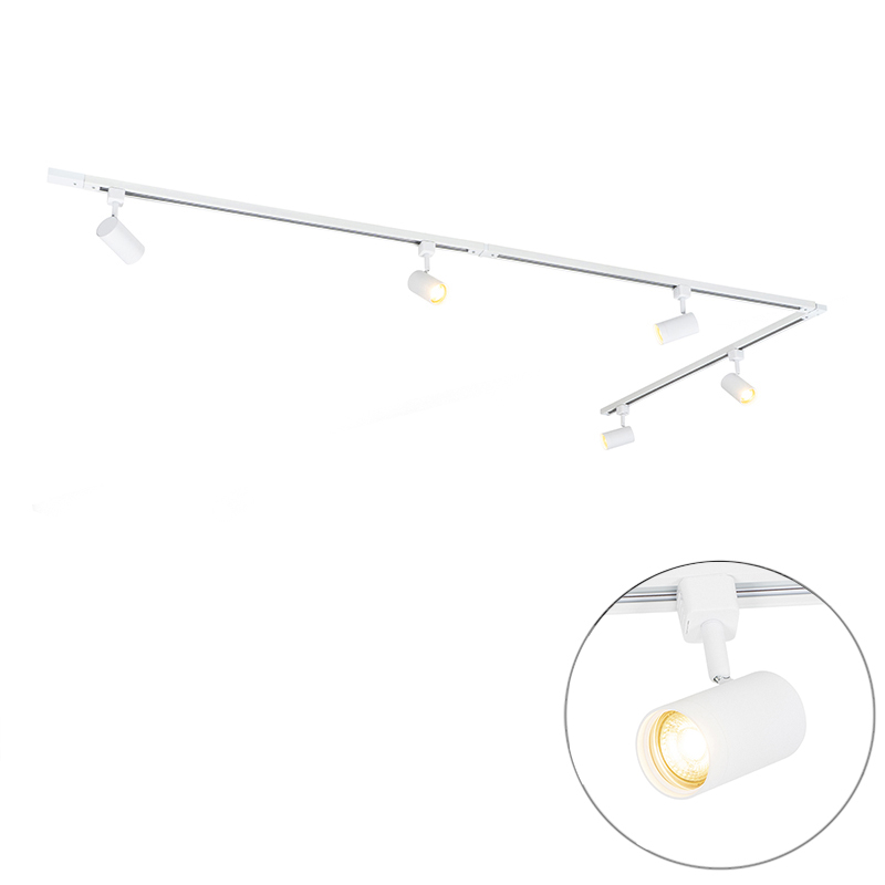 Inteligentný koľajnicový systém osvetlenia biely 1-fázový 5-žiarovkový vrátane Wifi GU10 - Iconic Jeana Inteligentný koľajnicový systém osvetlenia biely 1-fázový 5-žiarovkový vrátane Wifi GU10 - Iconic Jeana