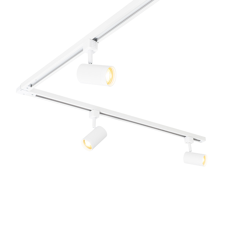 système de rail intelligent blanc monophasé 5 lumières avec wifi gu10 - jeana