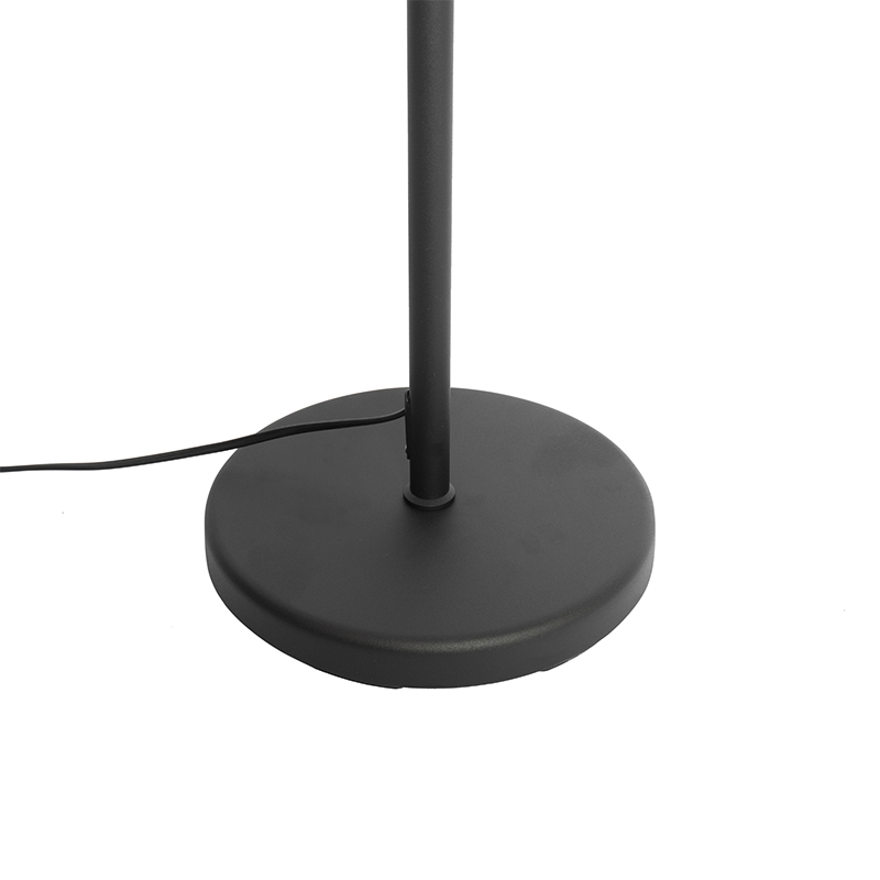 Smart Floor Lamp Black with Black Shade and Adjustable Arm Incl. Wifi A60 - Ladas Deluxe