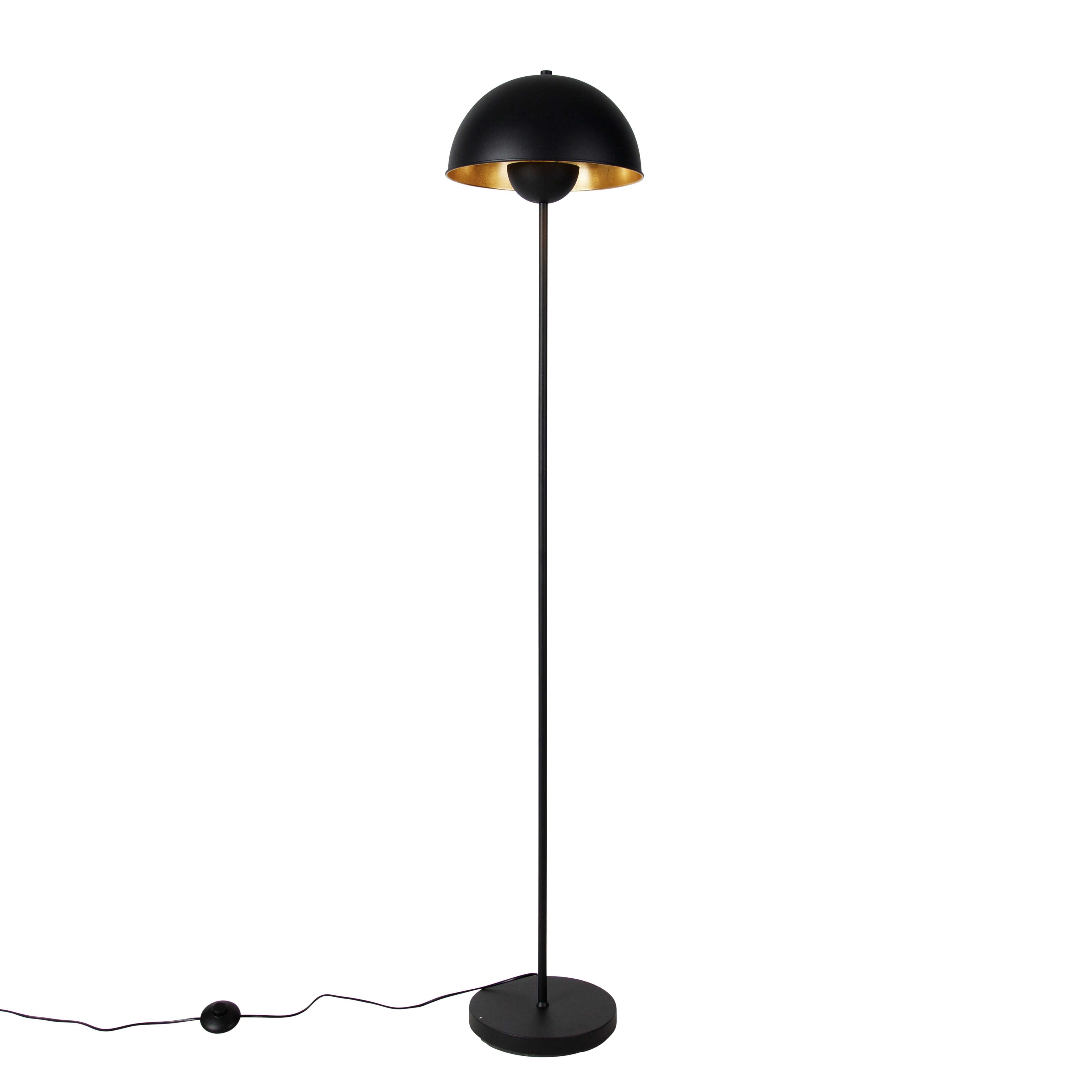 Inteligentná stojaca lampa čierna so zlatou vrátane Wifi A60 - Magnax