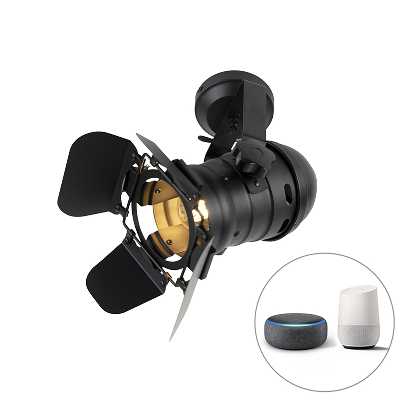 Inteligentné štúdiové bodové svetlo čierne otočné a naklápateľné vrátane Wifi A60 - Movie