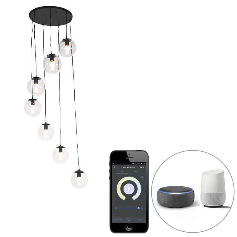 Suspension intelligente noire 7 lumières avec Wifi ST64 – Pallon