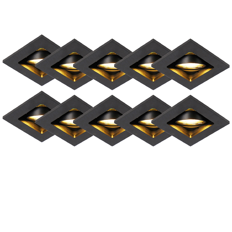 10 db-os készlet okos mennyezeti spotlámpa fekete, WiFi-vel, GU10 foglalattal - Qure