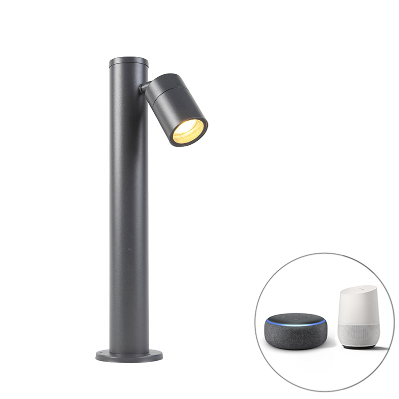 Lampa inteligenta de exterior gri otel inoxidabil 45 cm reglabila inclusiv Wifi GU10 - Solo