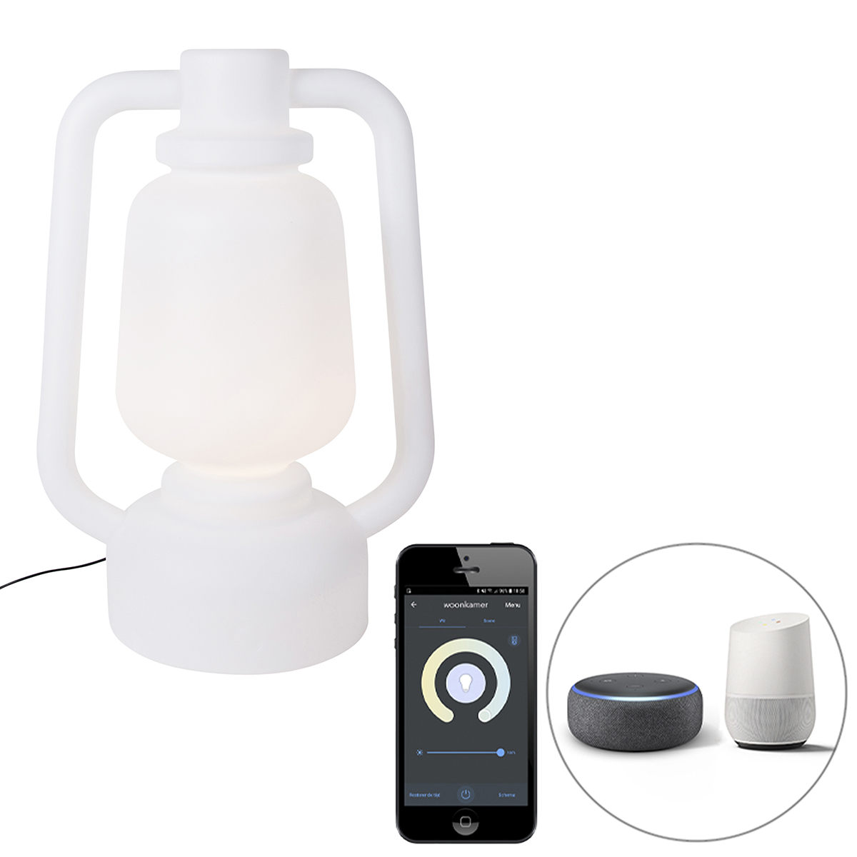 Lampă de podea inteligentă albă 110 cm cu Wifi G95 - Storm Extra Large