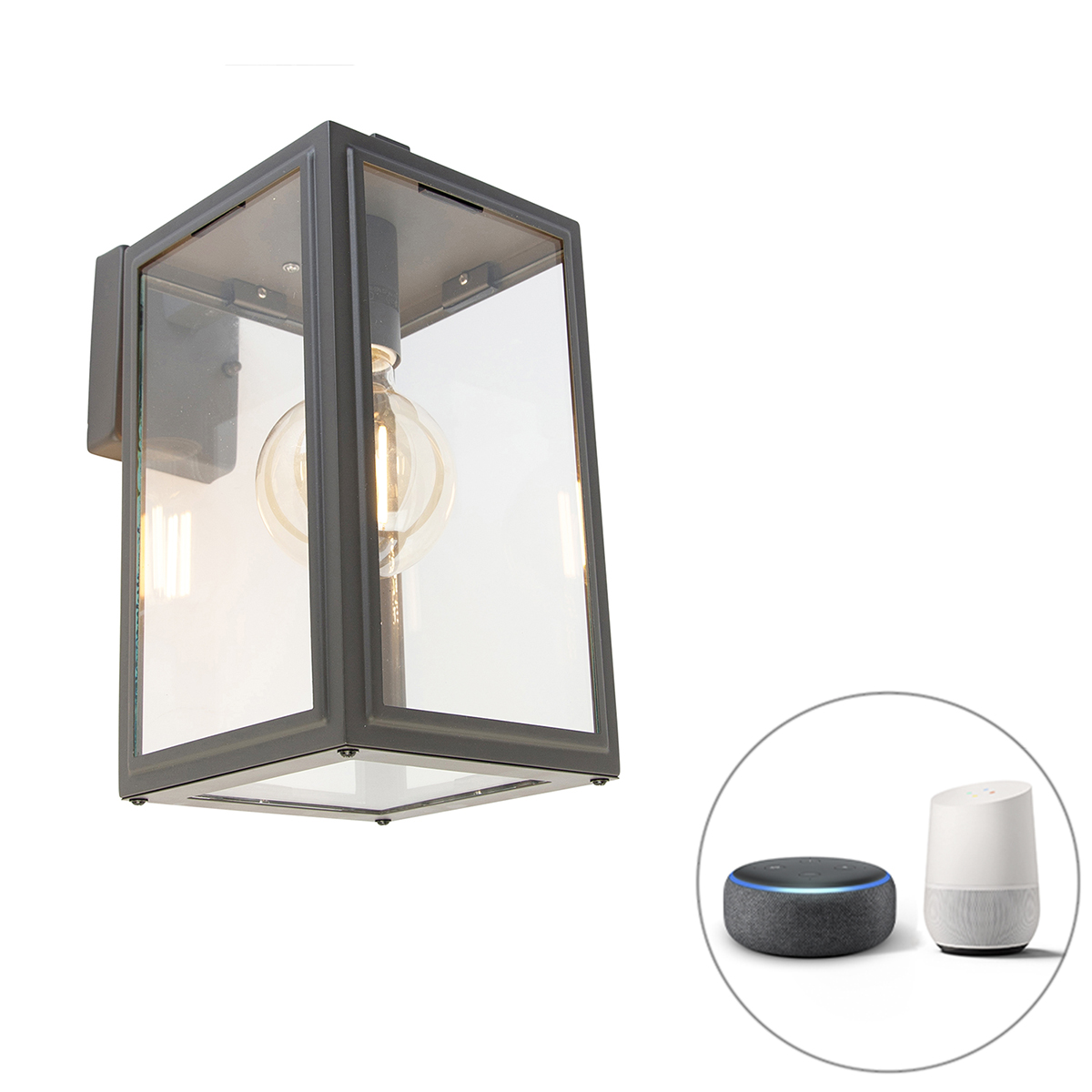 Inteligentná vonkajšia nástenná lampa sivá vrátane Wifi G95 - Sutton down