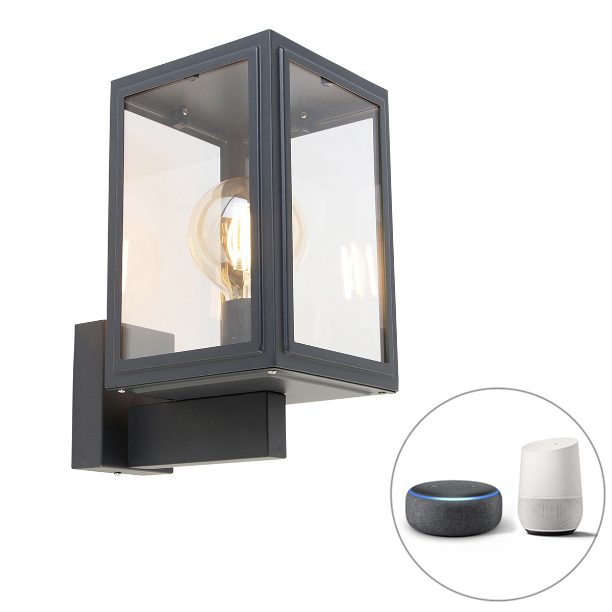 Inteligentná nástenná lampa sivá vrátane inteligentnej G95 - Sutton Up