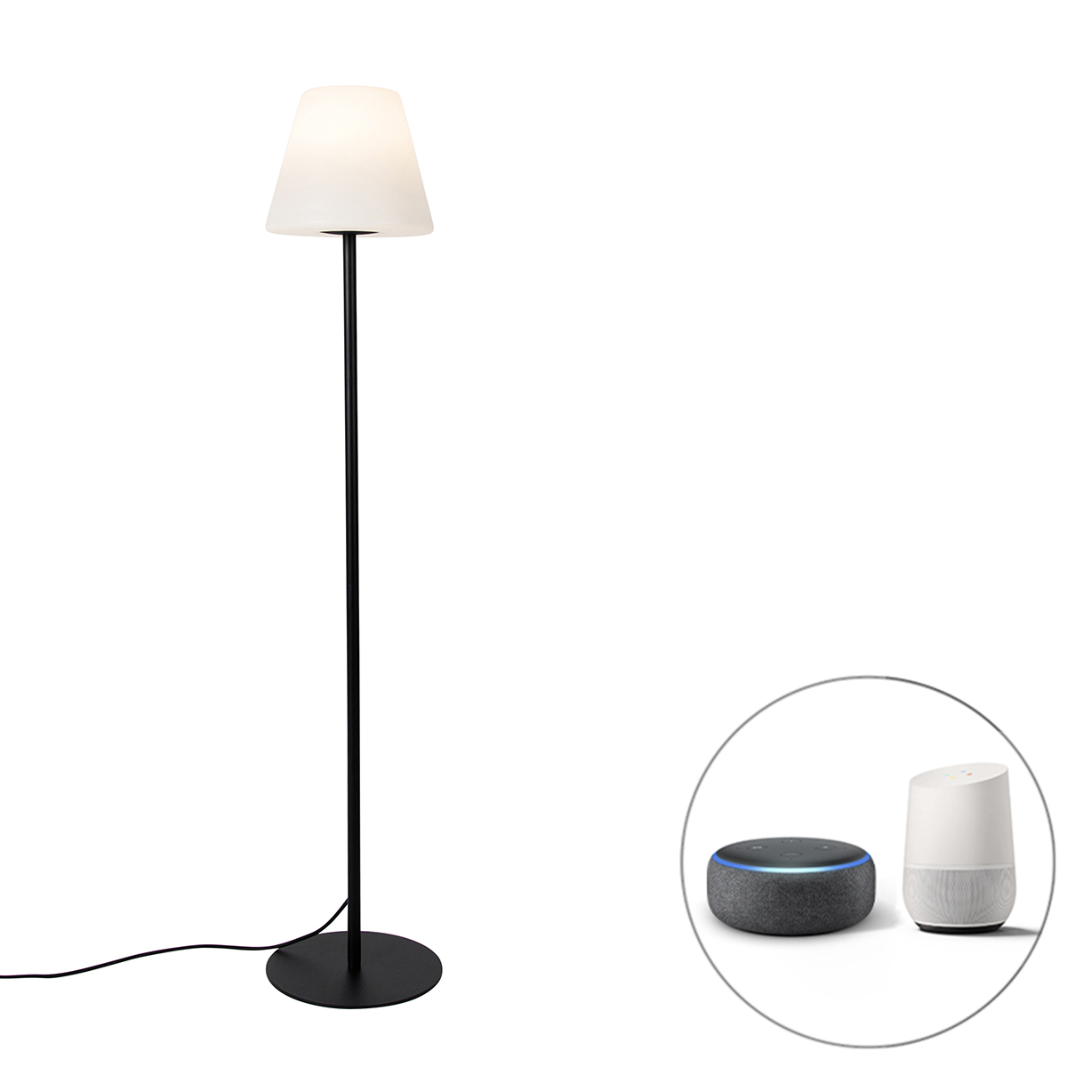 Inteligentná vonkajšia stojaca lampa čierna vrátane Wifi A60 - Virginia