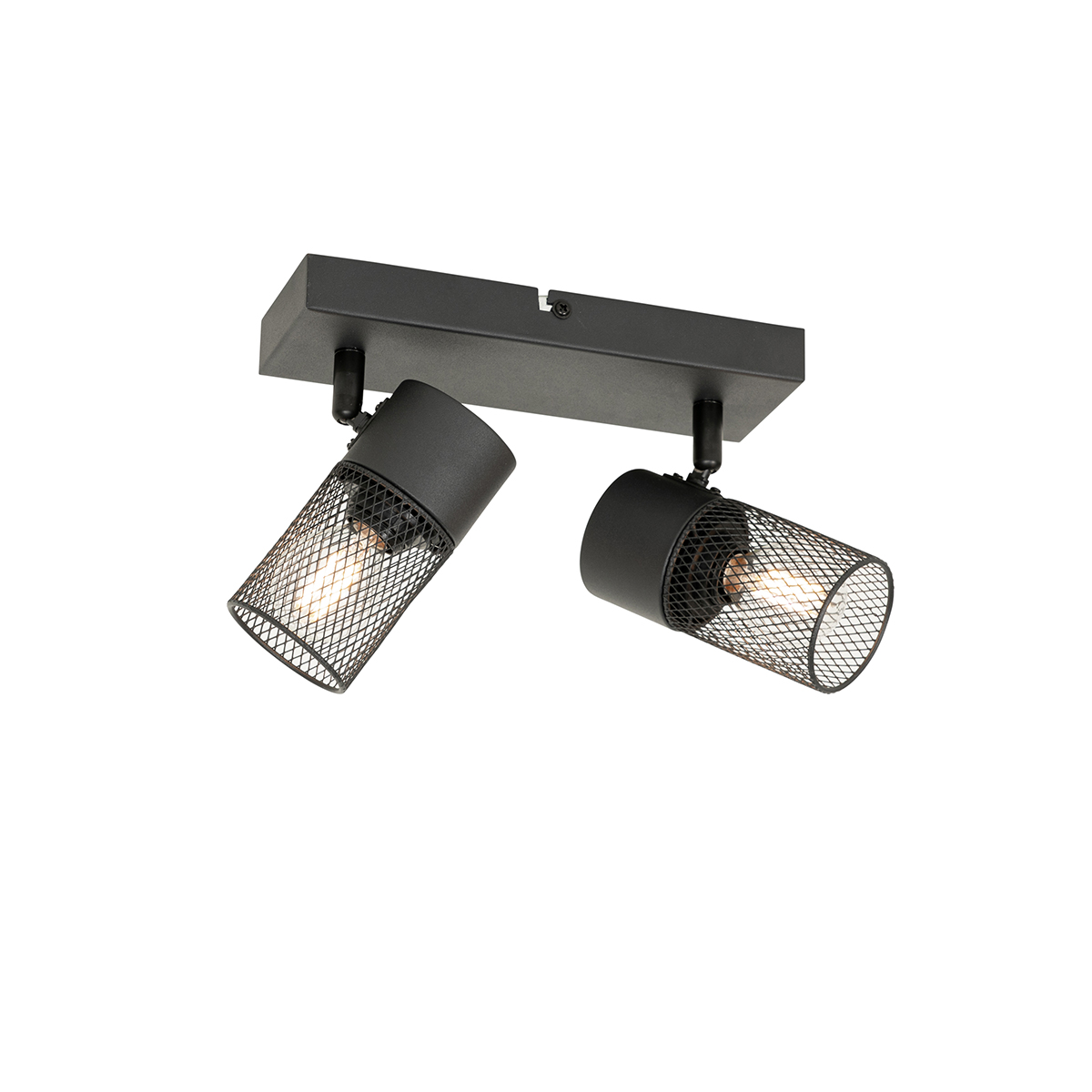 spot industriel noir 2 lumières orientable - jim