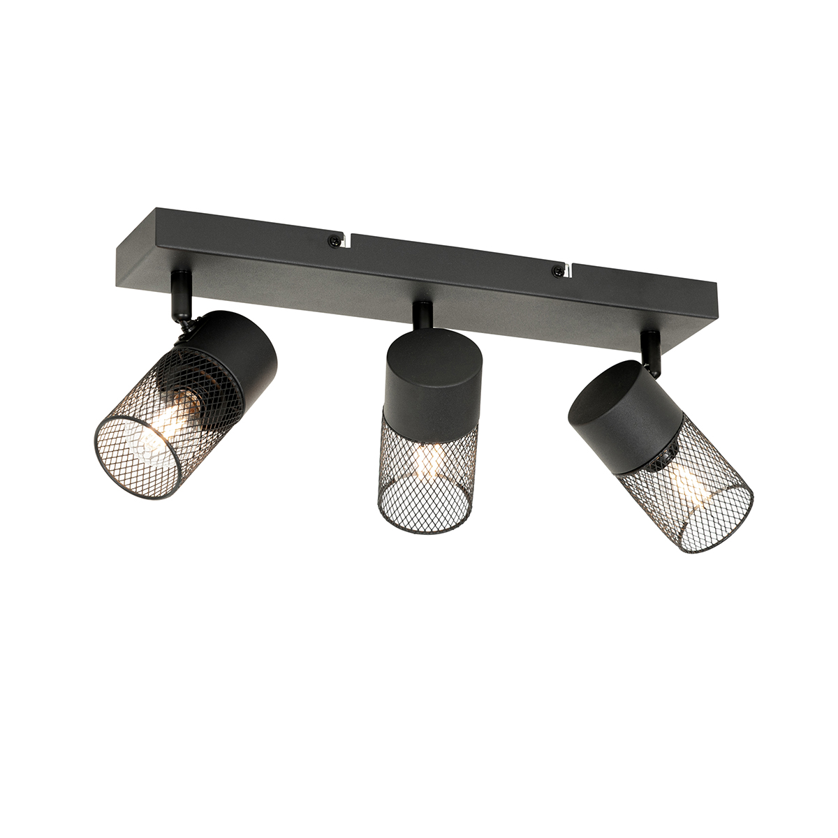 Priemyselné stropné bodové svetlo čierne 3-svetlo nastaviteľné - Jim
