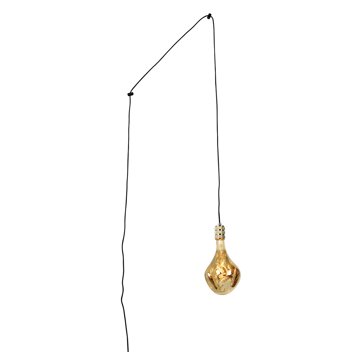 E-shop Moderné závesné svietidlo zlaté so zástrčkou vrátane LED svietidla stmievateľného - Cavalux