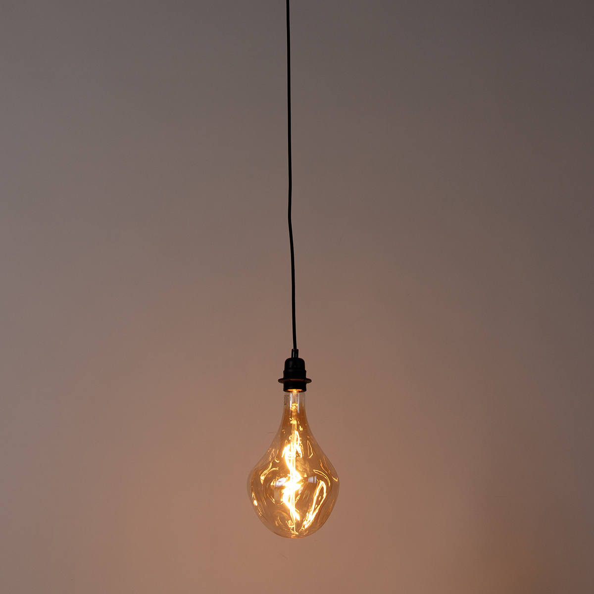 Lampada a sospensione nera dimmerabile con LED oro dimmerabile - Cava Luxe