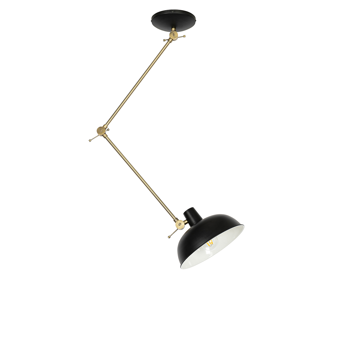 Retro Ceiling Light Black with Bronze - Milou