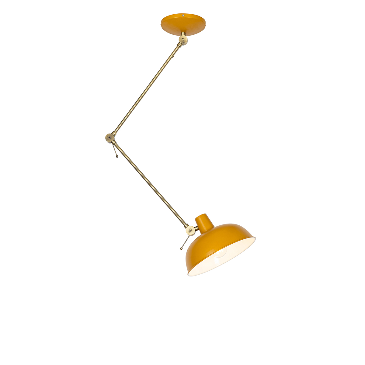 E-shop Retro stropné svietidlo žlté s bronzom - Milou