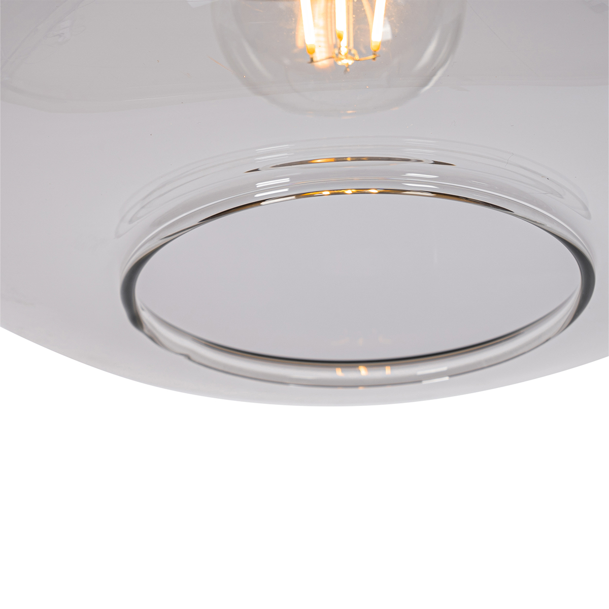 Lámpara colgante de diseño negra con cristal dorado y ahumado - Kyan