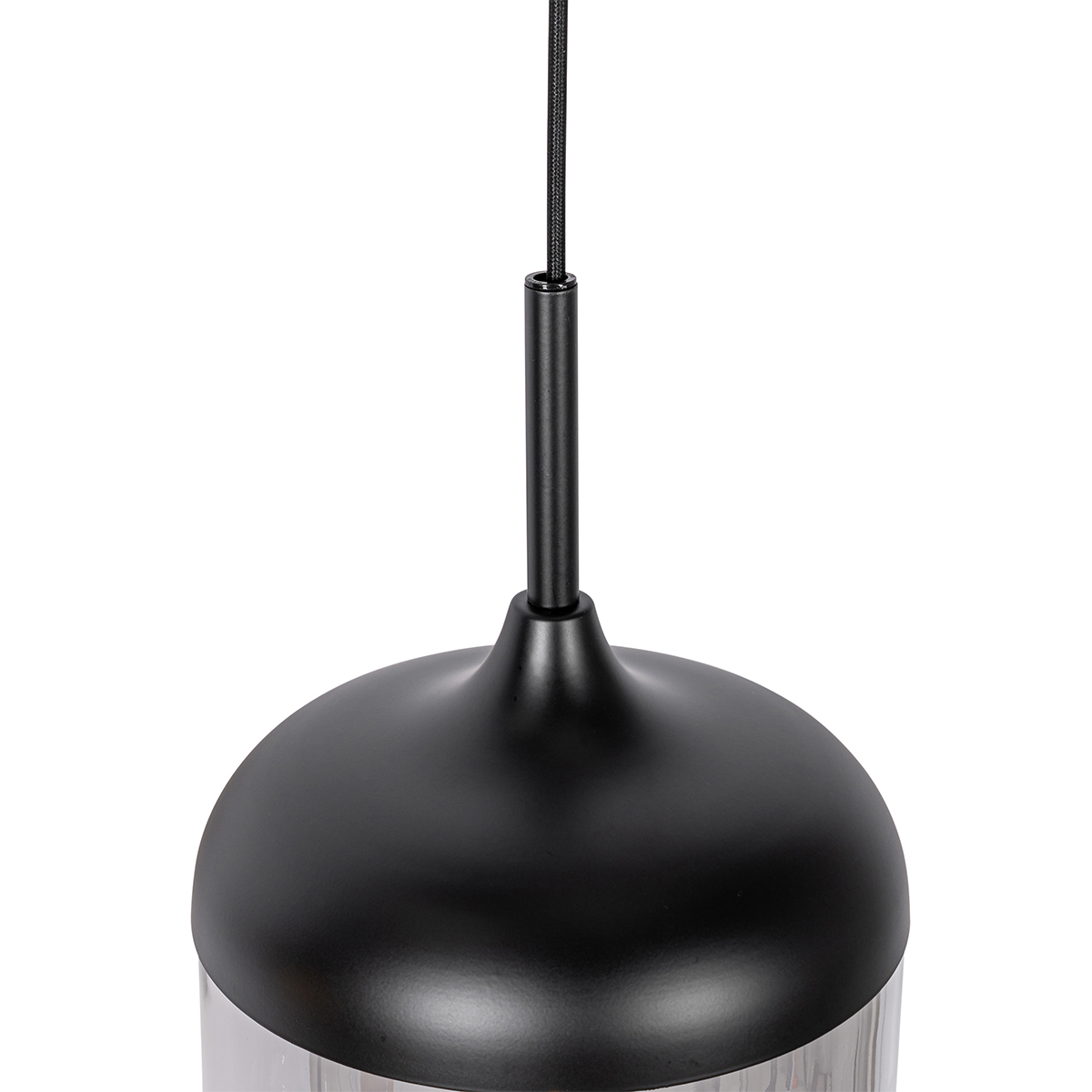 Lampada a sospensione di design nera con vetro oro e fumé 3 luci - Kyan