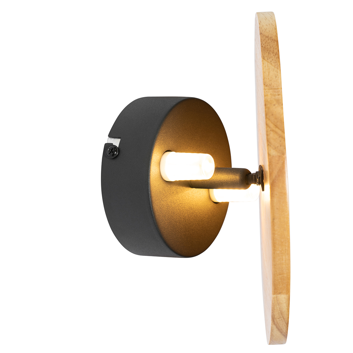 Applique da parete rotonda in legno rustico - Pulley
