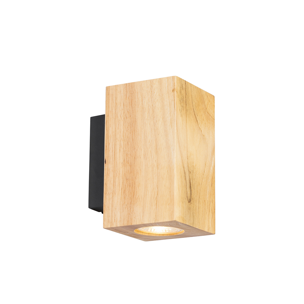 Vidiecka nástenná lampa drevené štvorcové - Sandy