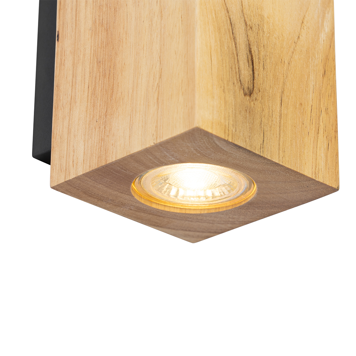 Applique da parete rustica in legno quadrata 2 luci - Sandy