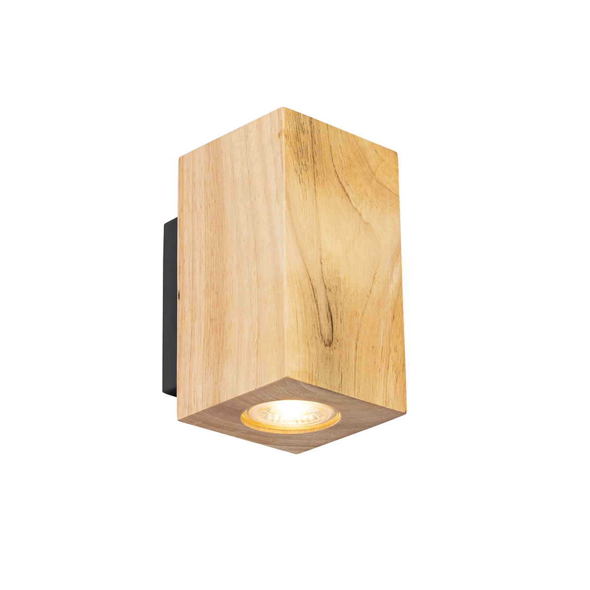 Applique da parete rustica in legno quadrata 2 luci - Sandy