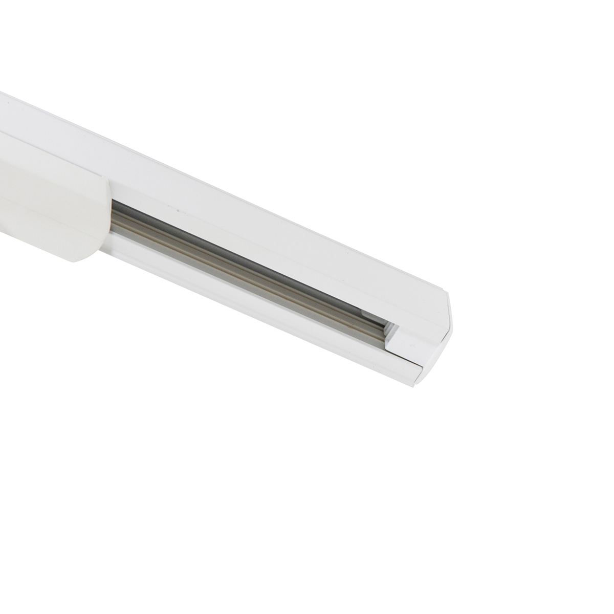 Modern 3-Phase Track Lighting System with 4 Spotlights White - 3-Phase Ruler