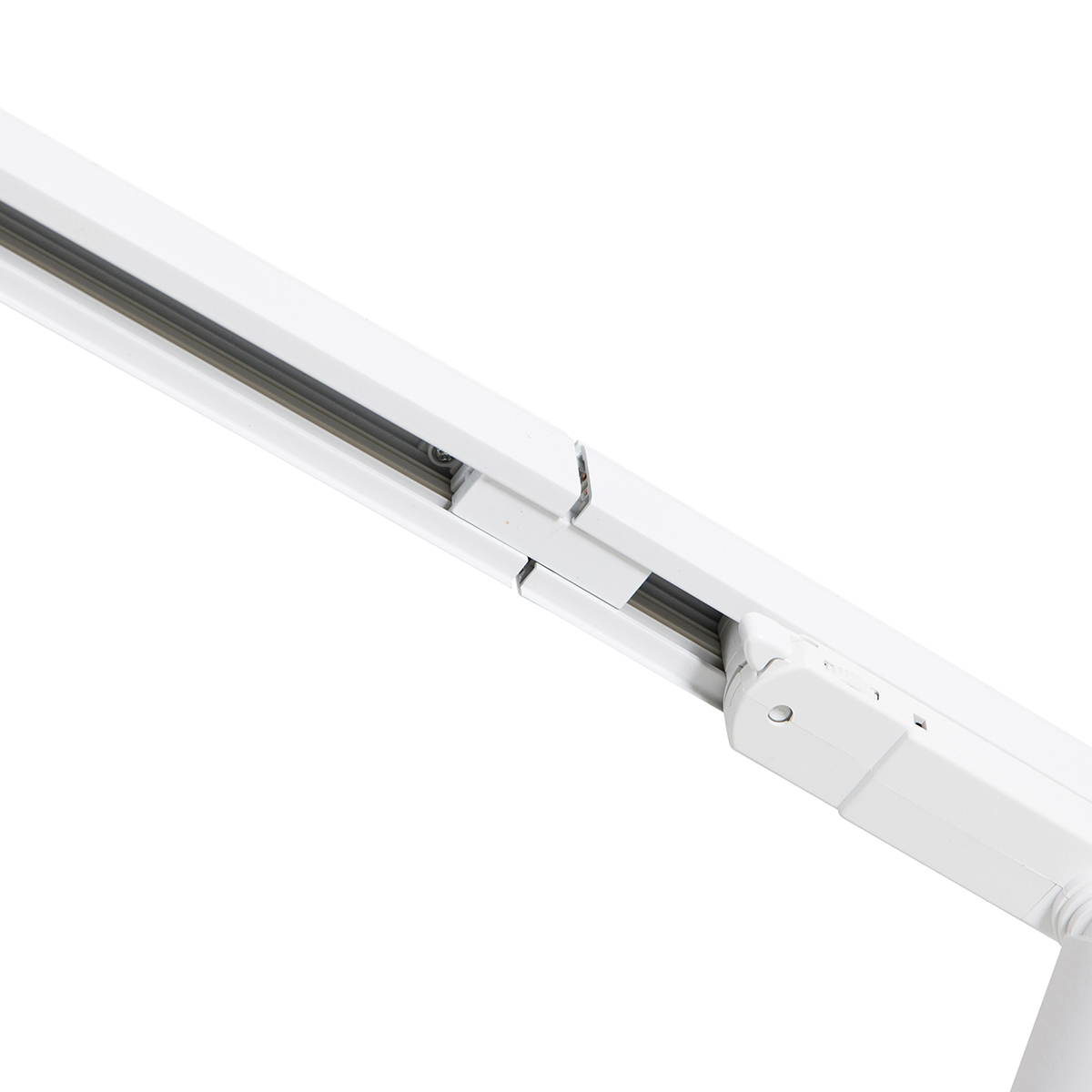 Modern 3-Phase Track Lighting System with 4 Spotlights White - 3-Phase Ruler