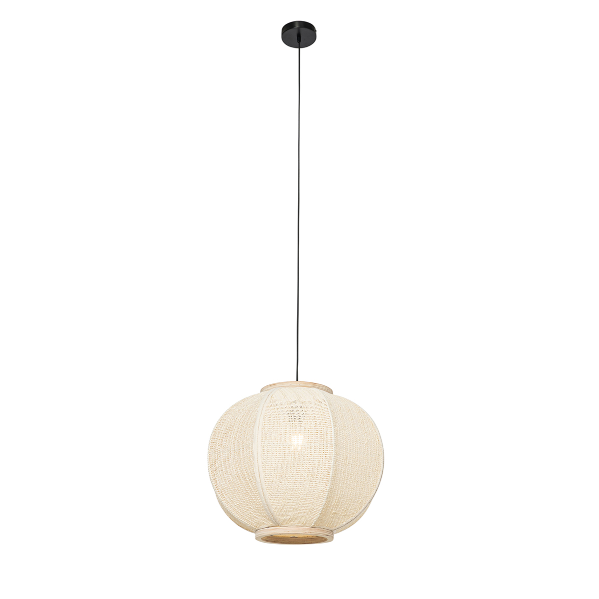 Smart Pendant Lamp Natural Fabric 48 cm Incl. Wifi G95 - Rob