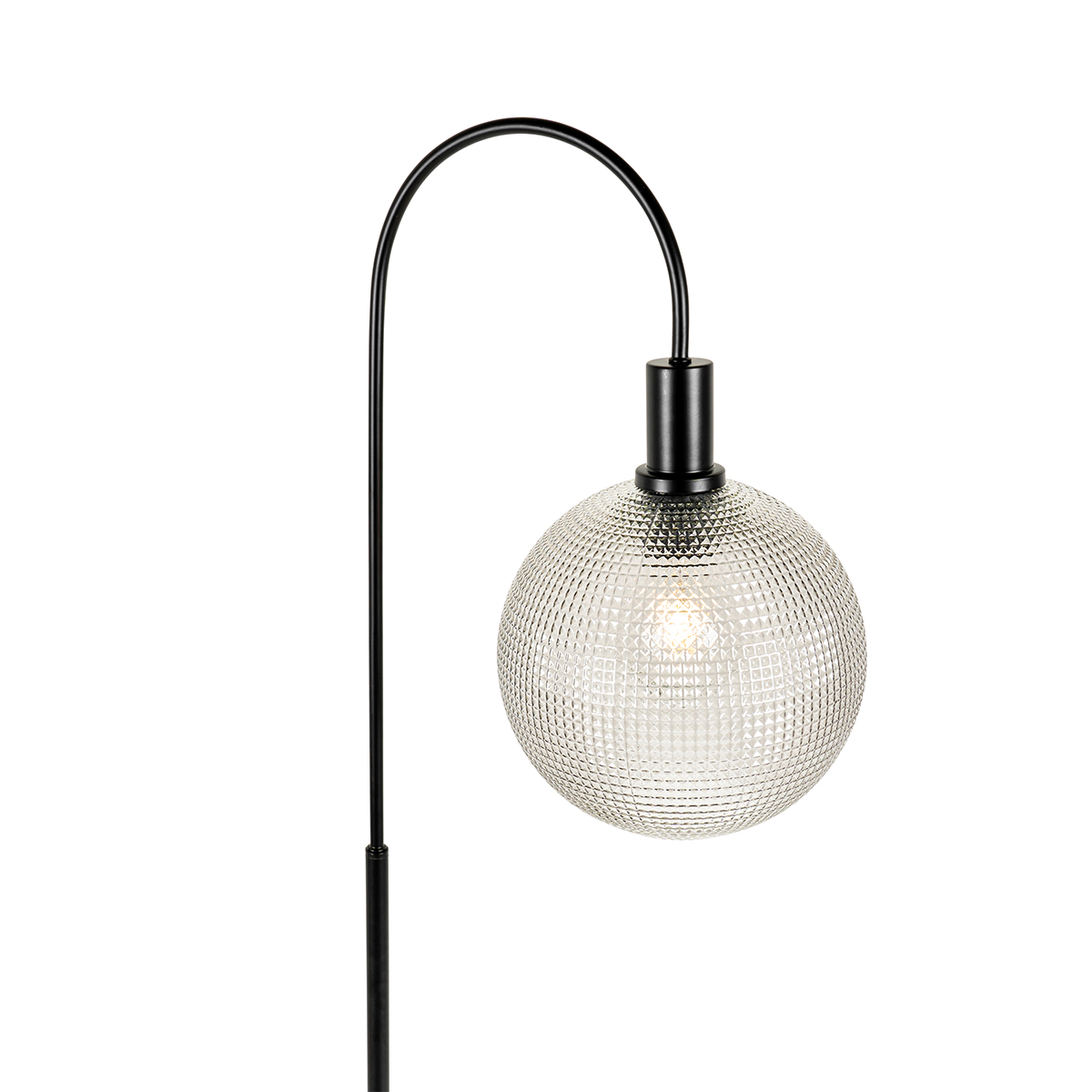 lampadaire design noir avec verre fumé - chico