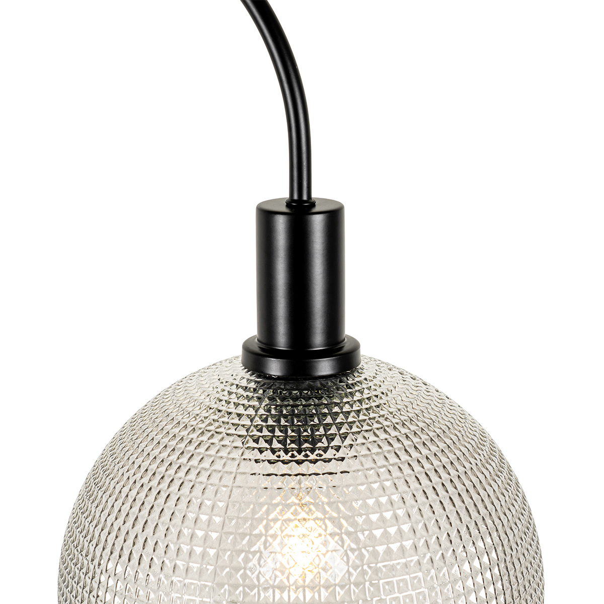 lampadaire design noir avec verre fumé - chico