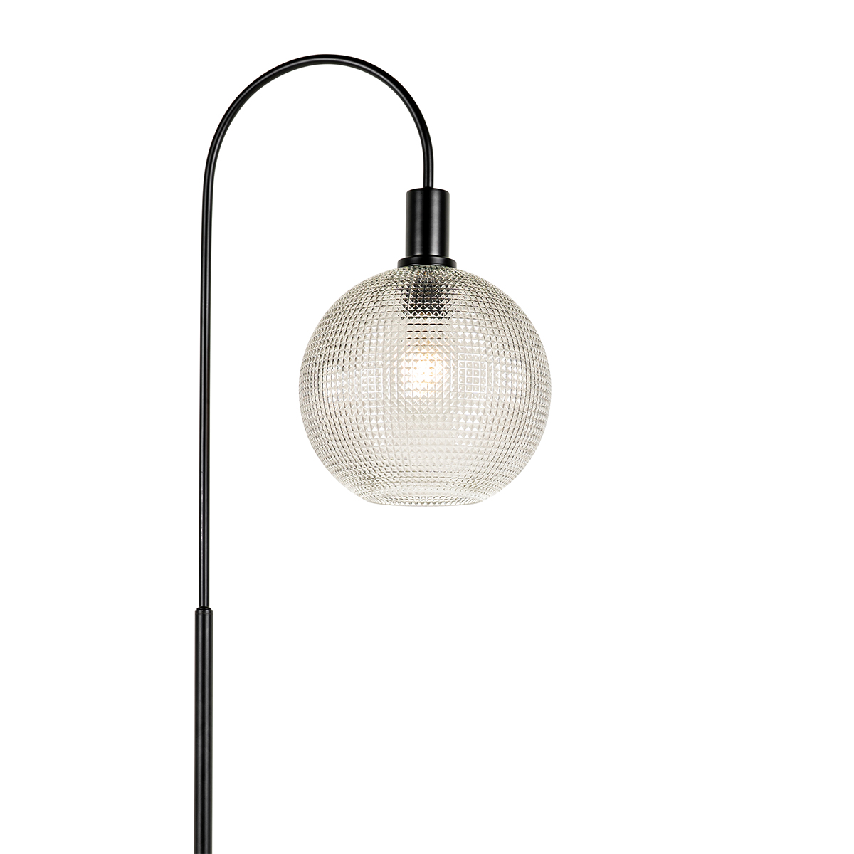 lampadaire design noir avec verre fumé - chico