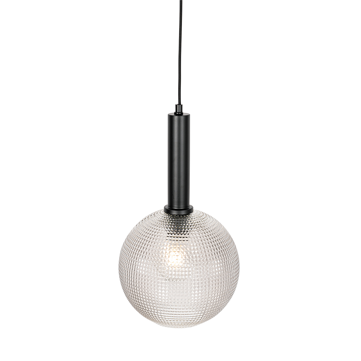 Lampada a sospensione di design nera con vetro fumé - Chico