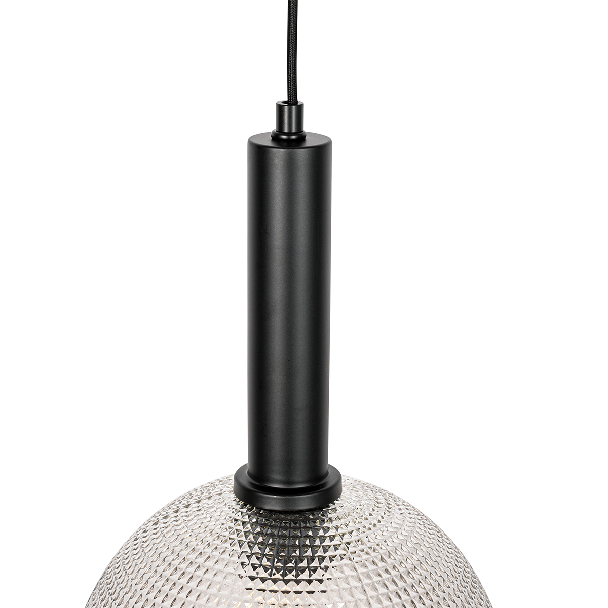 Lampada a sospensione di design nera con vetro fumé - Chico