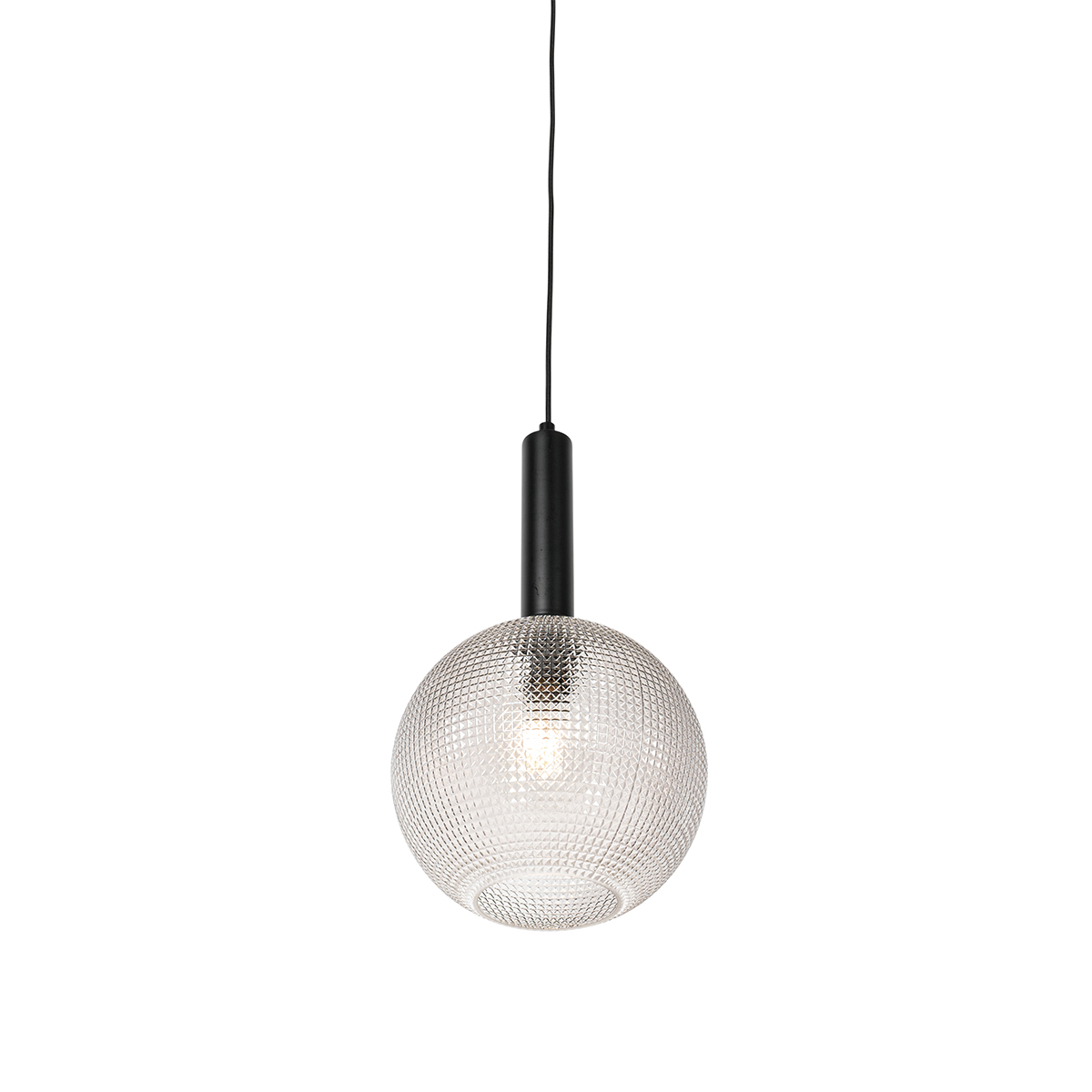 Lampada a sospensione di design nera con vetro fumé - Chico