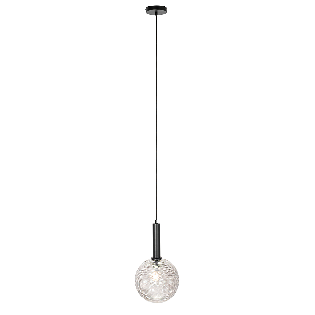 Lampada a sospensione di design nera con vetro fumé - Chico